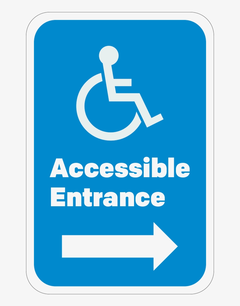 Accessible Entrance, Right Arrow - Traffic Sign, transparent png download