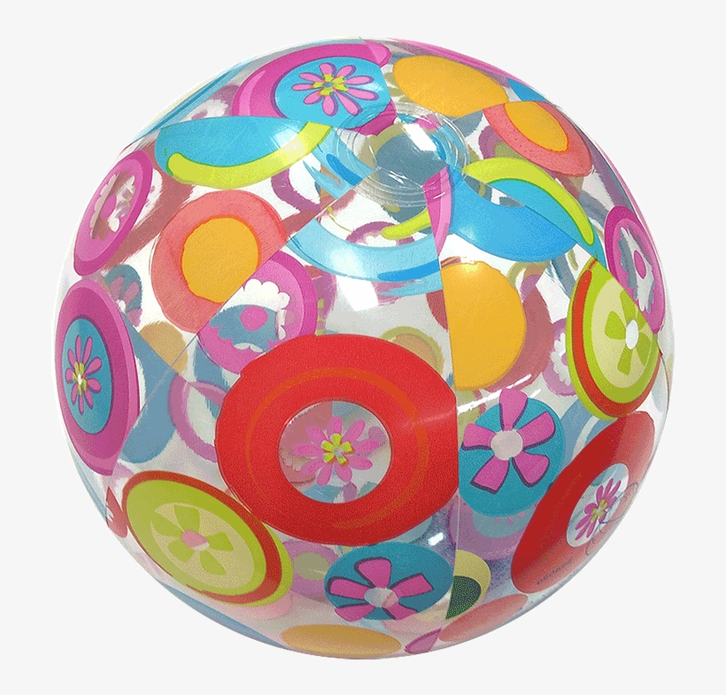 24-inch Lively Print Beach Balls Fun Circles - Fun Beach Ball, transparent png download