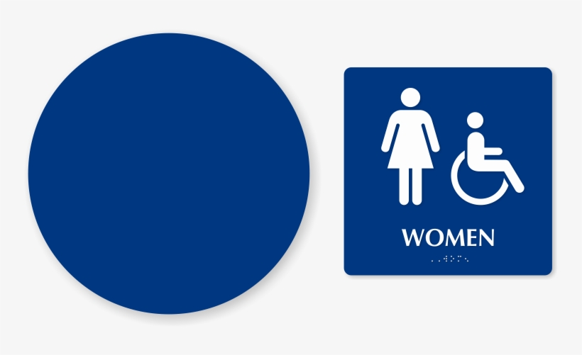 Accessible Women Pictogram Sign - Bathroom Sign, transparent png download