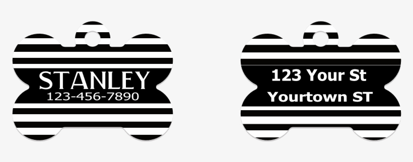 Black Stripes Pet Id Tag - Illustration, transparent png download