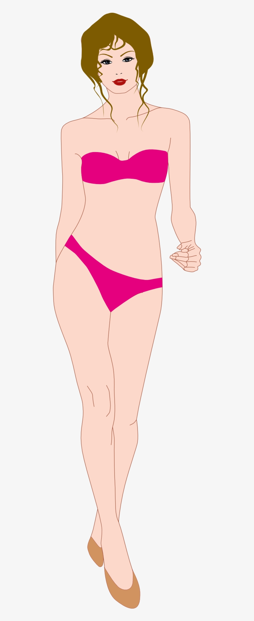 Women Bikini Drawing Model - Mujer En Dibujo En Bikini, transparent png download