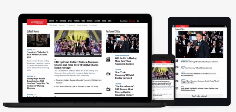 The Hollywood Reporter - Hollywood Reporter Website, transparent png download