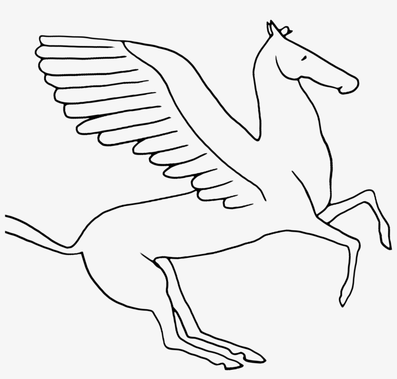 Pegasus - Line Art, transparent png download