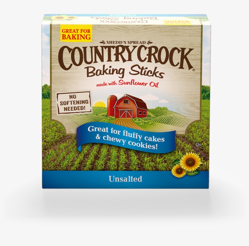 Country Crock Unsalted Baking Sticks Sunflower Oil - Country Crock Baking Sticks, transparent png download