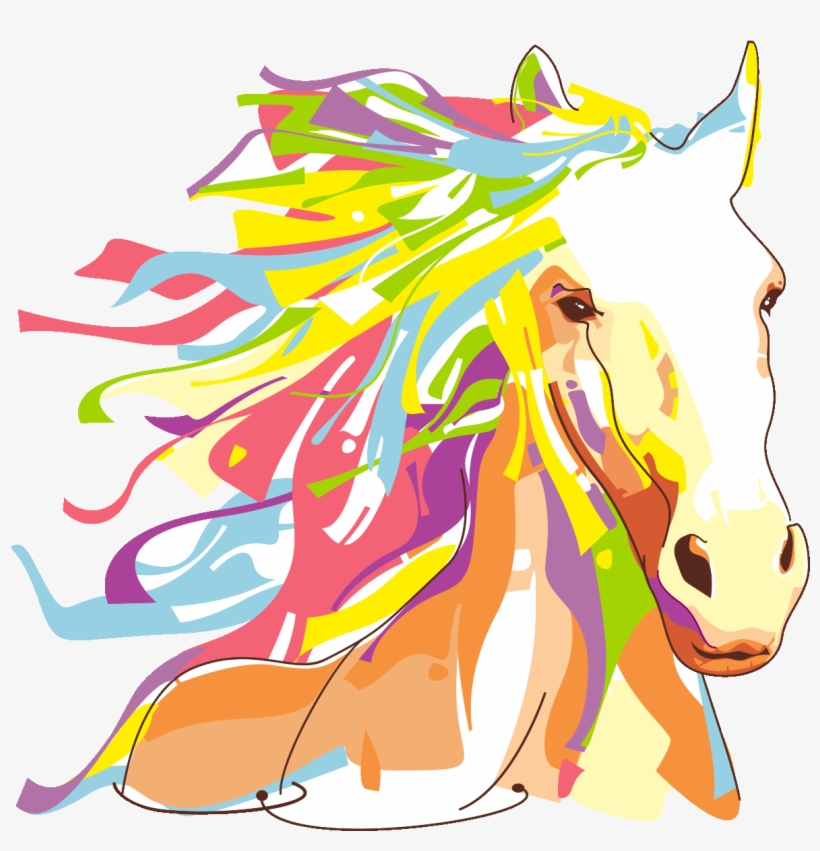 Sticker Pop Art Cheval Ambiance Sticker Col Sand A009 - Pop Art Horse, transparent png download