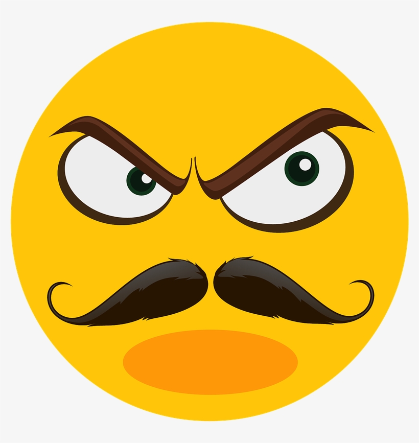 Pictures, Free - Mustache Emoji, transparent png download
