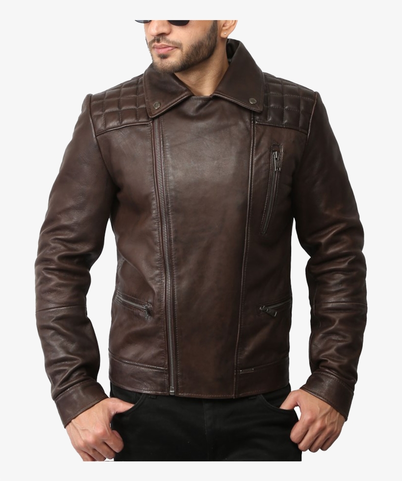 Leather Jacket Mens Biker, transparent png download