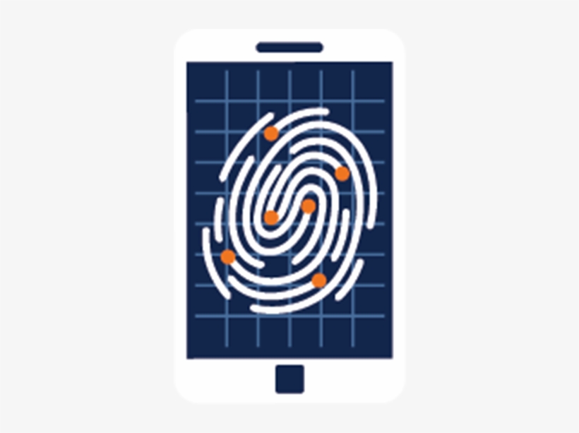 Graphic Icon Of A Smartphone With A Finger Print On - Spiral, transparent png download