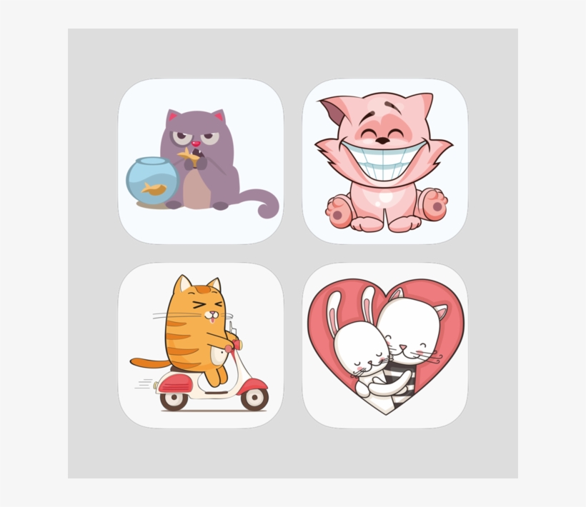 Cat Stickers - Cartoon, transparent png download