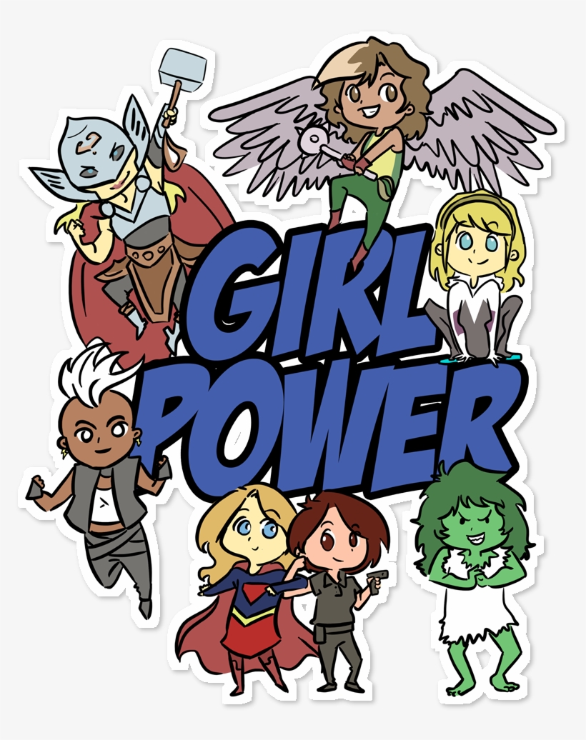 Adesivo Girl Power De Milene Correiana - Cartoon, transparent png download