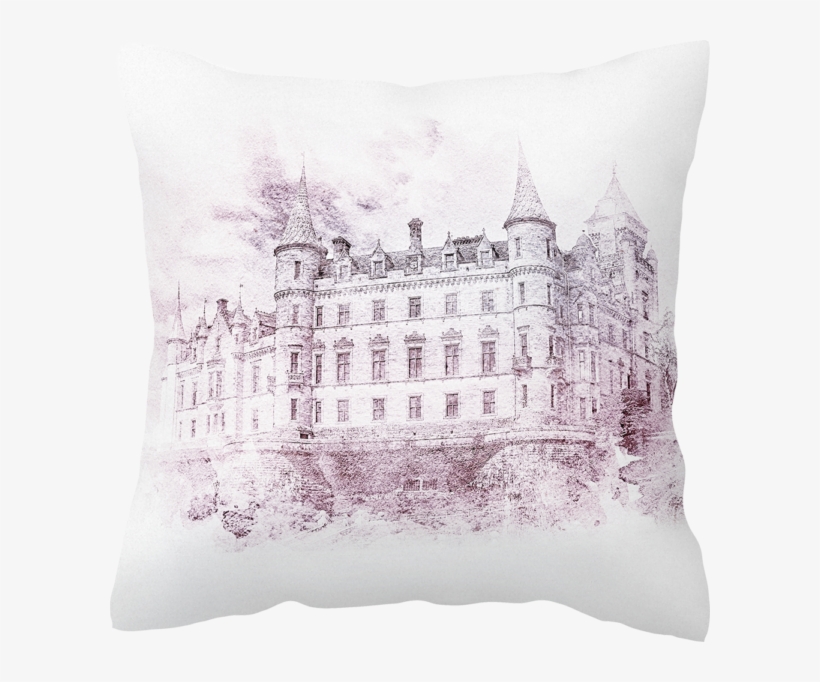 Watercolor Castle Purple - Cushion, transparent png download