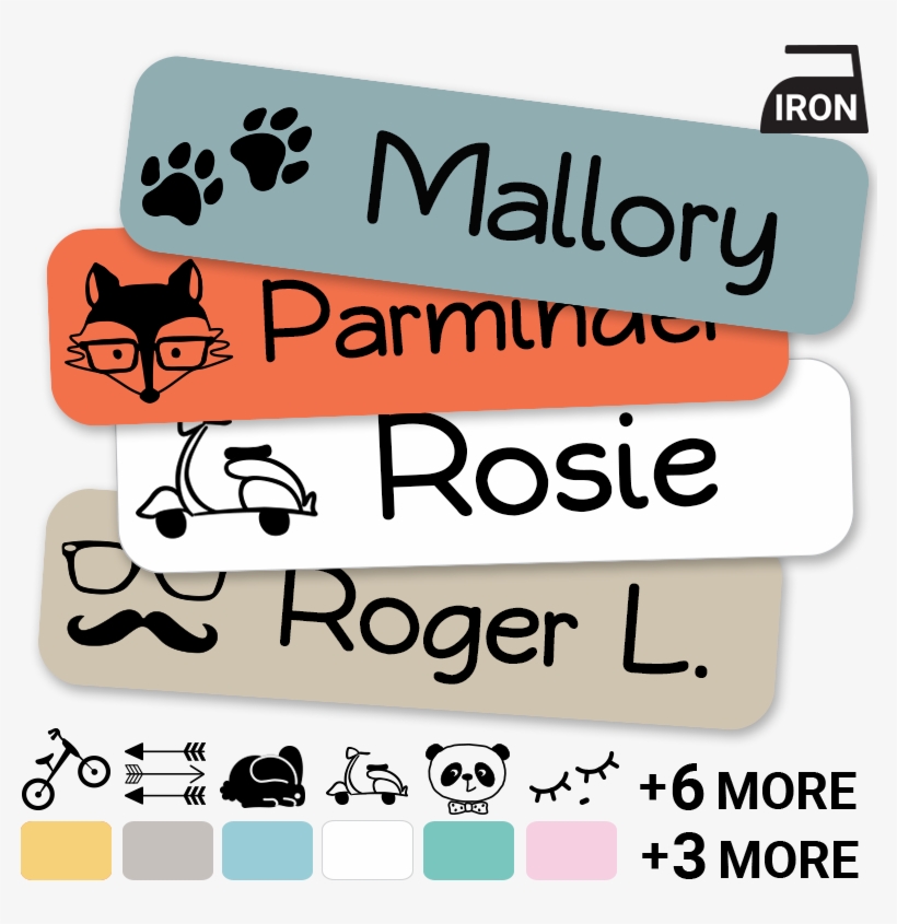 Hipster Iron-on Labels For Hip Kids, No Sew Labels - Black Cat, transparent png download