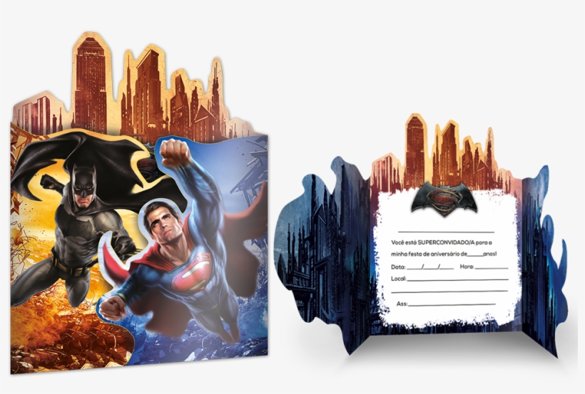 Co-batmanvsuperman - Convite Batman Superman, transparent png download