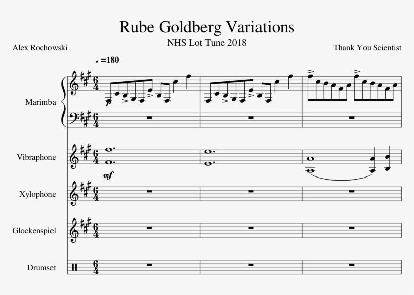 Rube Goldberg Variations - Sheet Music, transparent png download
