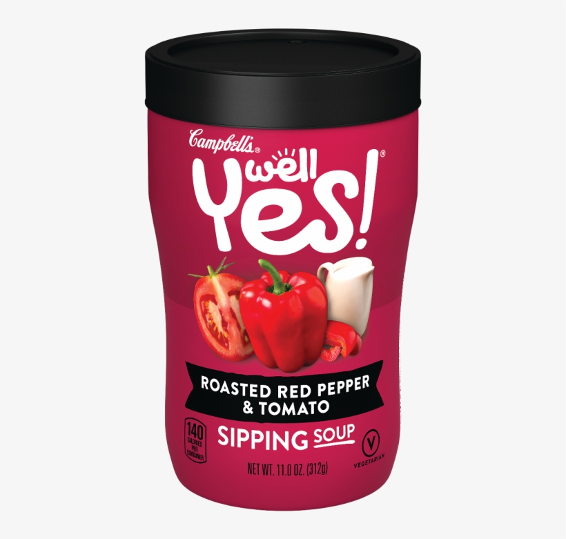 Roasted Red Pepper & Tomato Sipping Soup - Campbell's Well Yes Soup, transparent png download