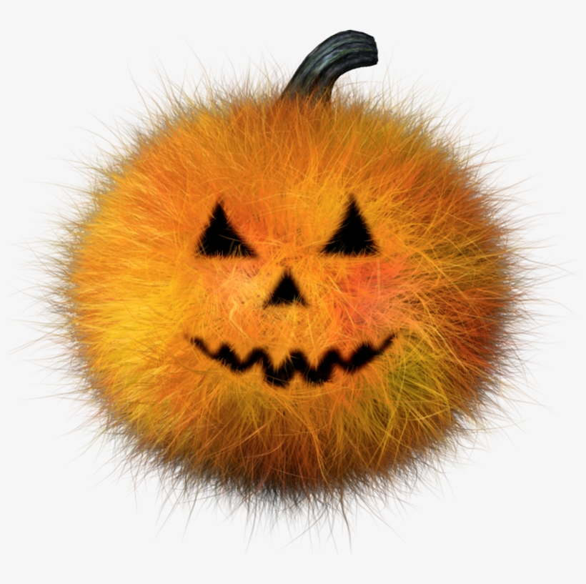 Fuzzy Halloween Pumpkin - Stuffed Toy, transparent png download