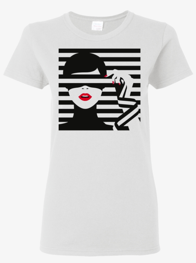 Blindfold Lipstick Premium Ladies' T-shirt - Painting, transparent png download