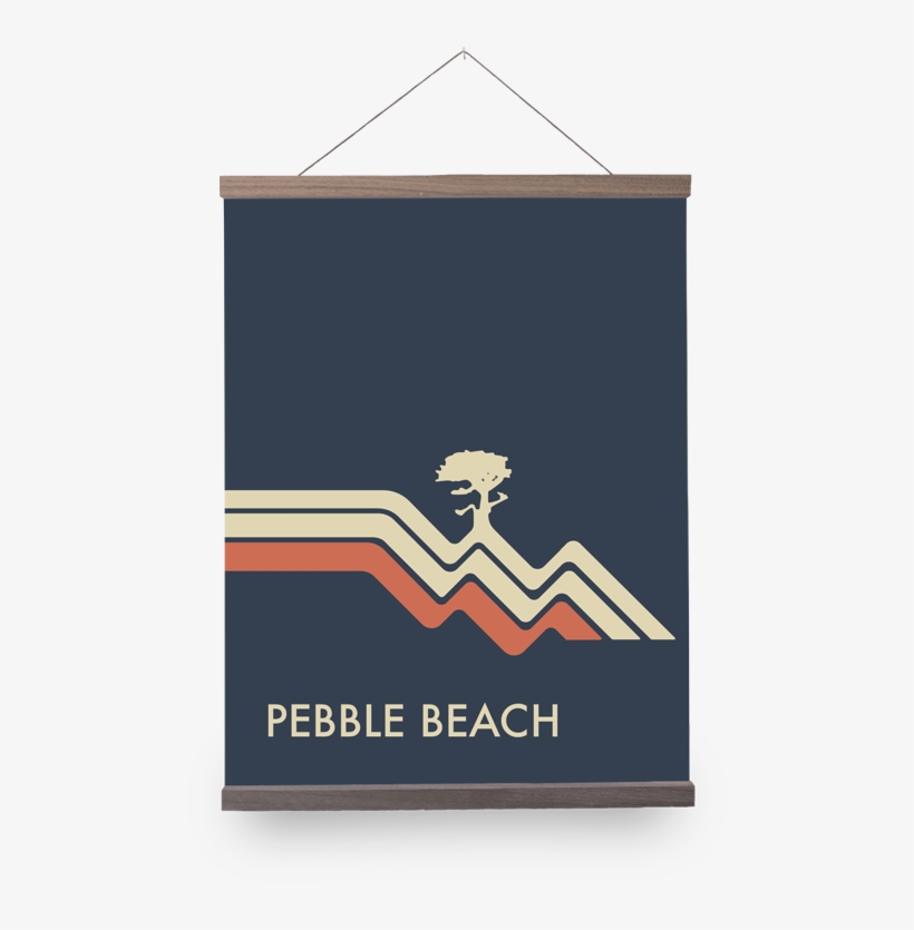 Pebble Beach Waves Navy Giclée Print - Graphic Design, transparent png download