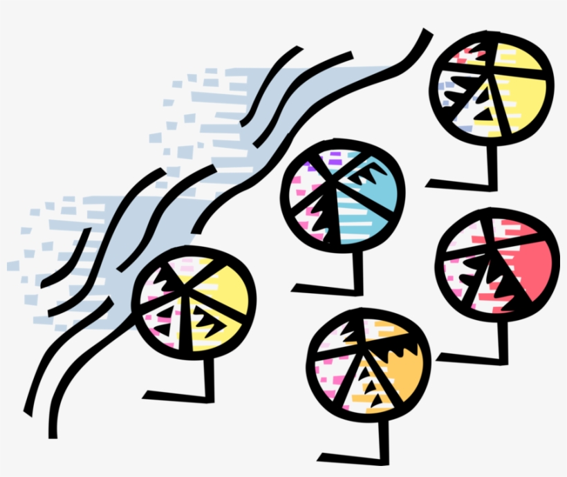 Vector Illustration Of Beach Umbrellas At Seashore - Circle, transparent png download