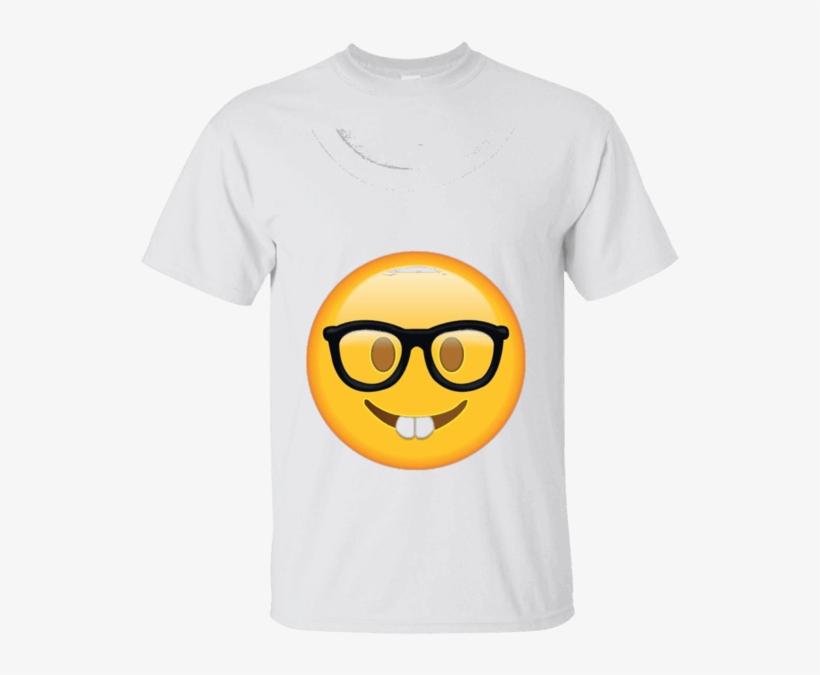 Nerd With Glasses Face Emoji Womens Mens & Kids Tee - Emoji, transparent png download