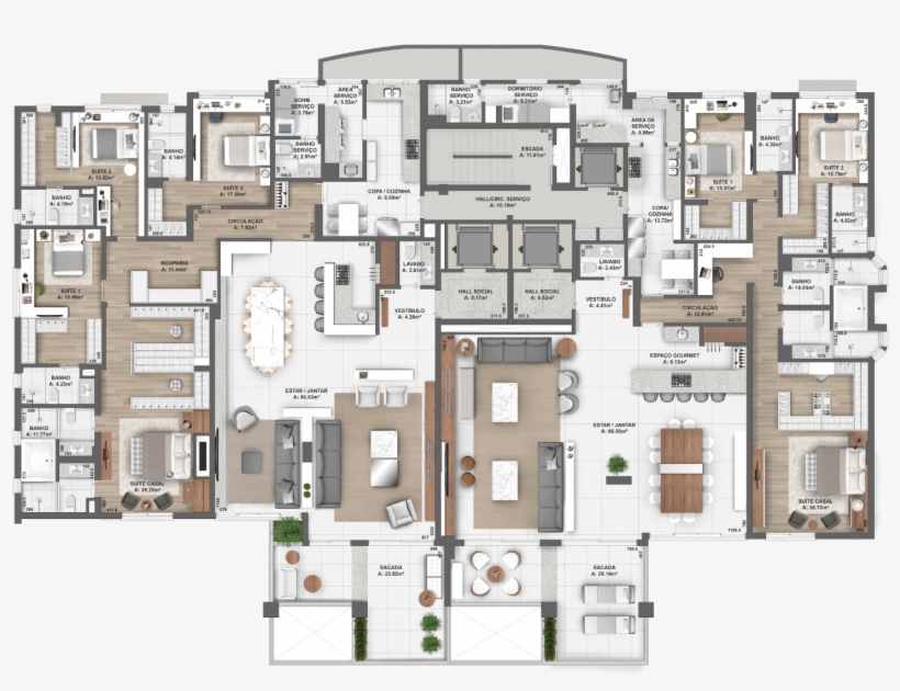 Apartamentos Tipo 1 E - Floor Plan, transparent png download
