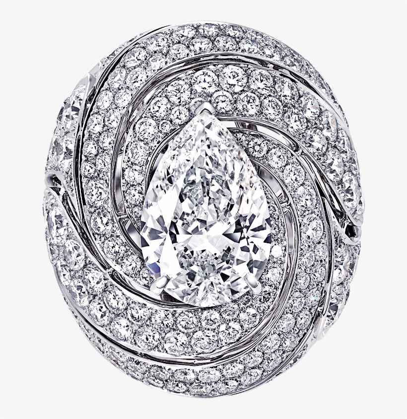 Top View Of Side View Of A Graff Swirl Ring Featuring - Silver, transparent png download