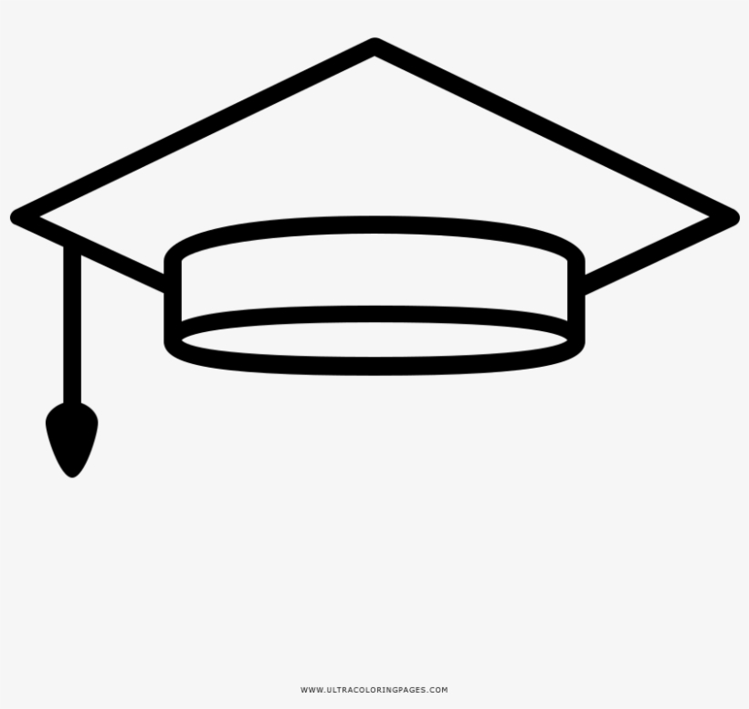 Birrete Página Para Colorear - Line Art, transparent png download