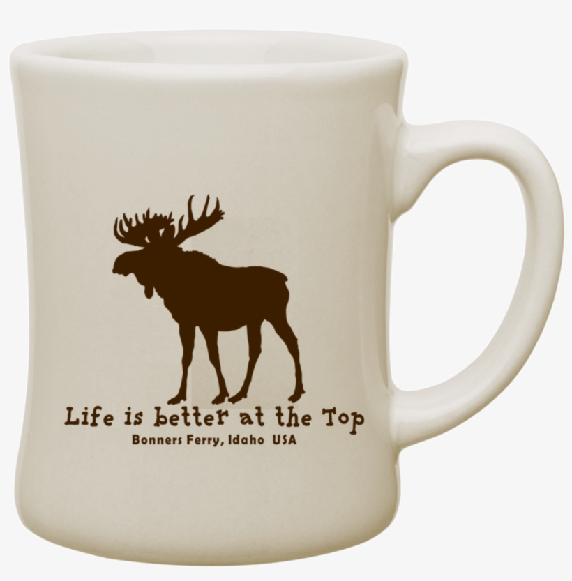 "life Is Better At The Top" Moose Diner Mug Far-north - Moose Silhouette Free, transparent png download