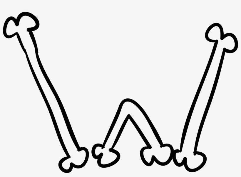 Letras Halloween Huesos W, transparent png download