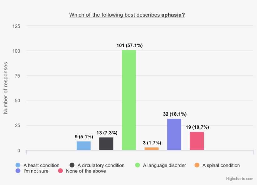 85 Of People Have Heard Of Aphasia And Can Correctly - Chart Of How Many People Have Aphasia, transparent png download
