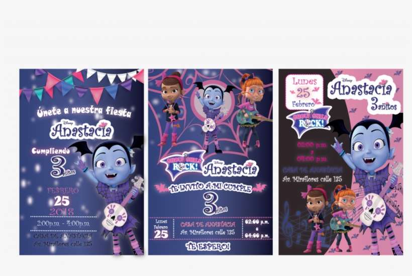 Tarjeta De Invitación Digital Vampirina Ghoul Girls - Cartoon, transparent png download