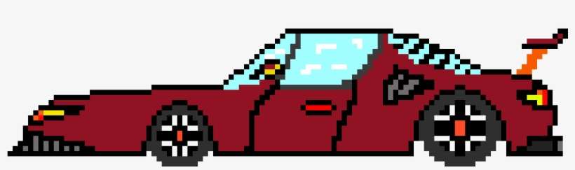 Sports Car - Pixel Cartoon Car, transparent png download