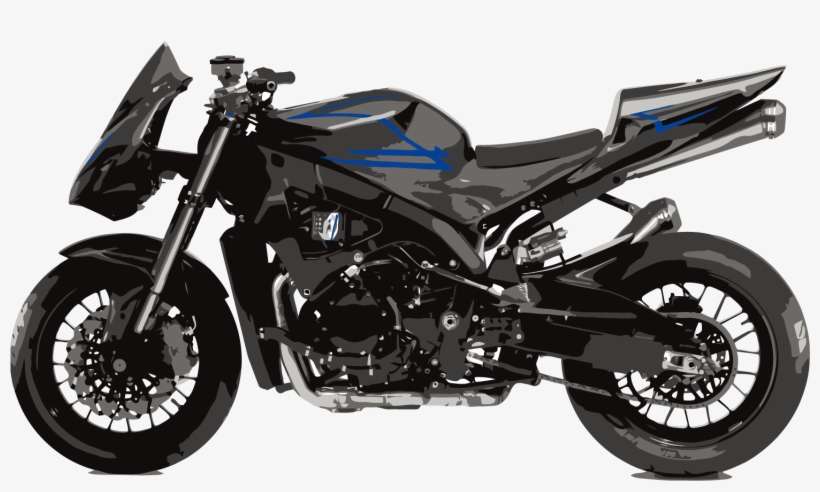 Motorcycle Clip Art Handsome Harleydavidson Transprent - Black Motorcycle With Blue Stripe, transparent png download