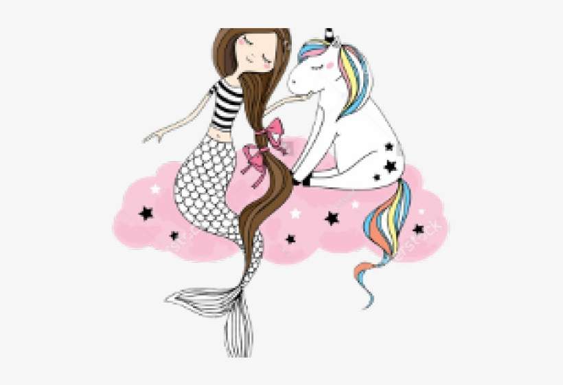 Selfie Clipart Picsart Png - Mermaid And Unicorn Invite, transparent png download