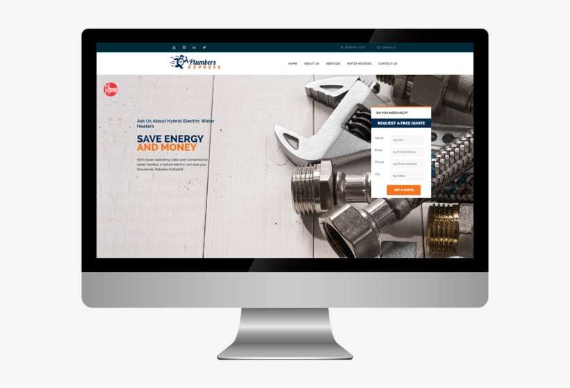 Websites & Internet Marketing For Plumbers - Computer Monitor, transparent png download
