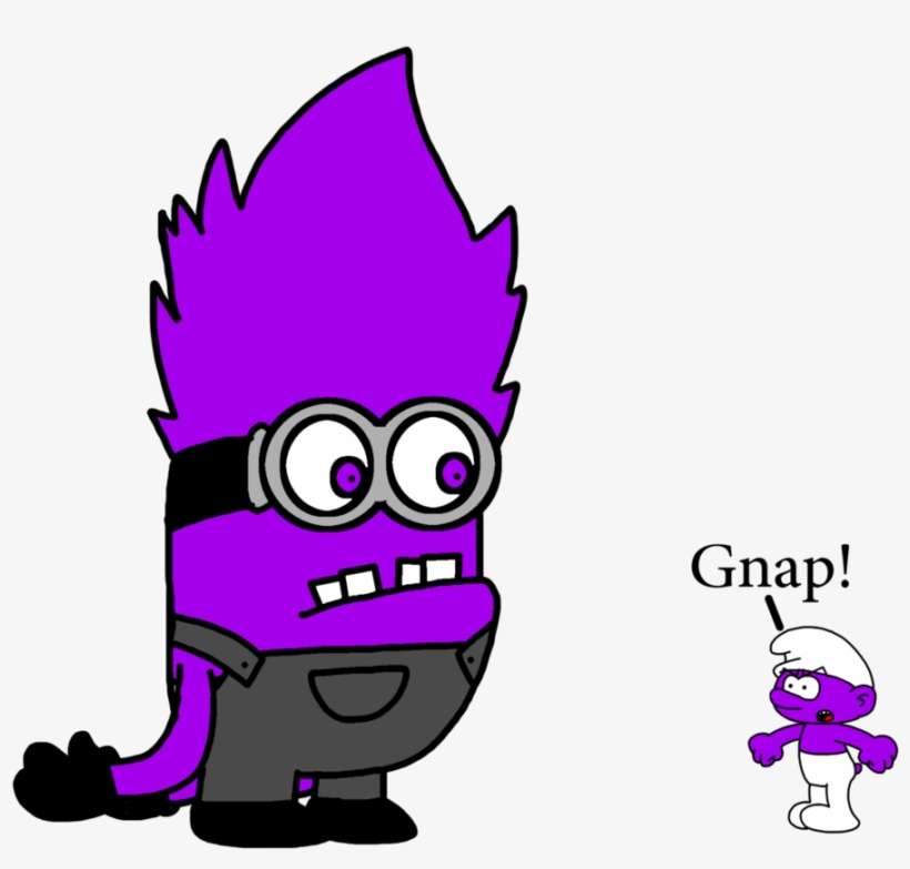 Evil Minion Meets Purple Smurf By Marcospower - Purple Smurf, transparent png download