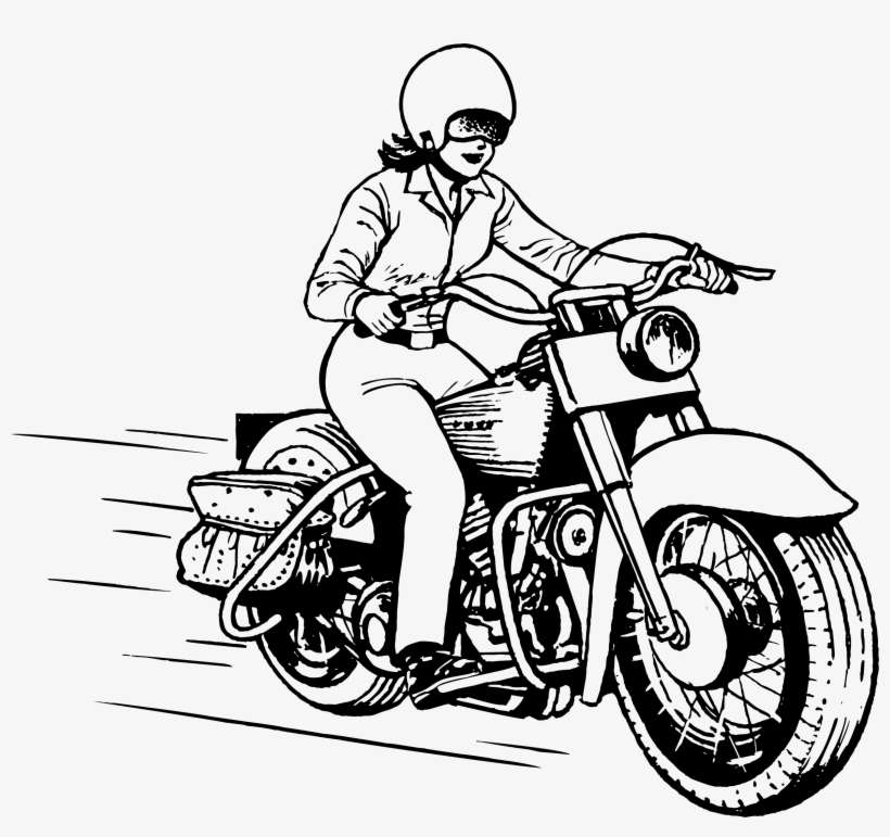 Big Image - Motorbike In Line Art, transparent png download