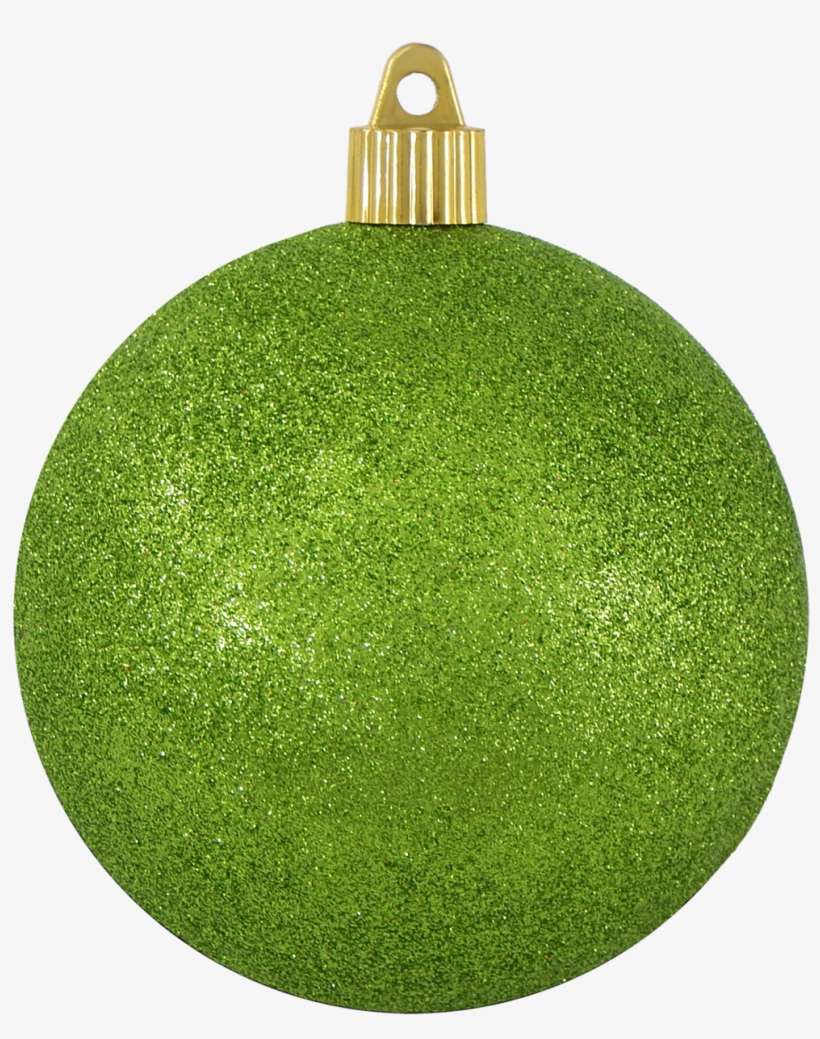 Green Glitter Round Large Christmas Ornament - Christmas Ornament Glitter, transparent png download