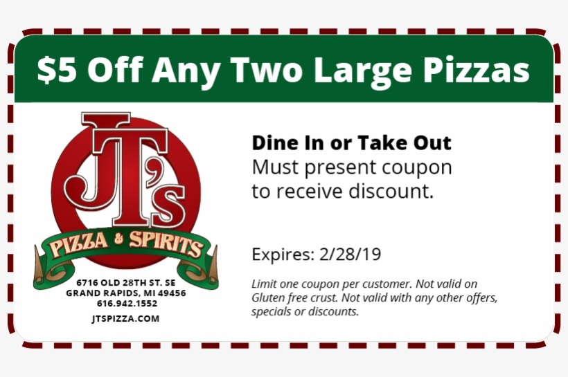 $5 Off Any Two Large Pizzas - Emblem, transparent png download
