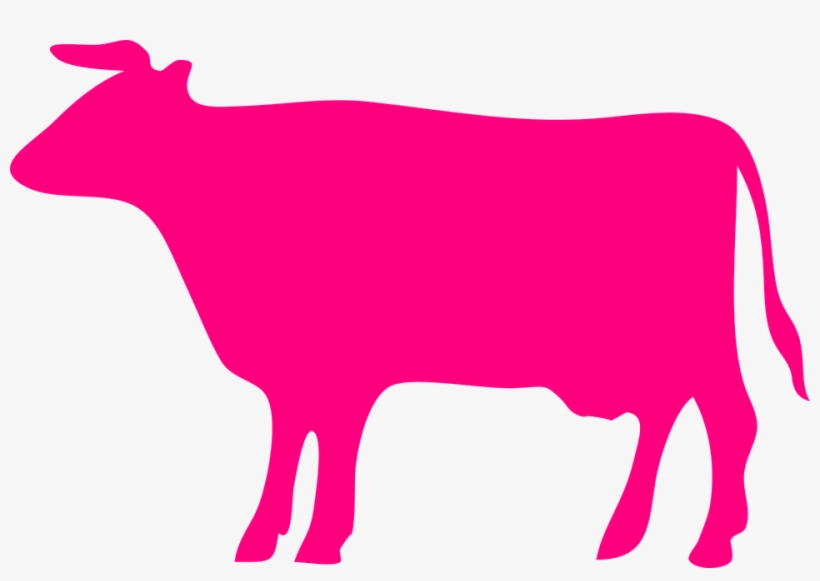 Pink Cow Clipart Collection - Cow Silhouette Grey, transparent png download