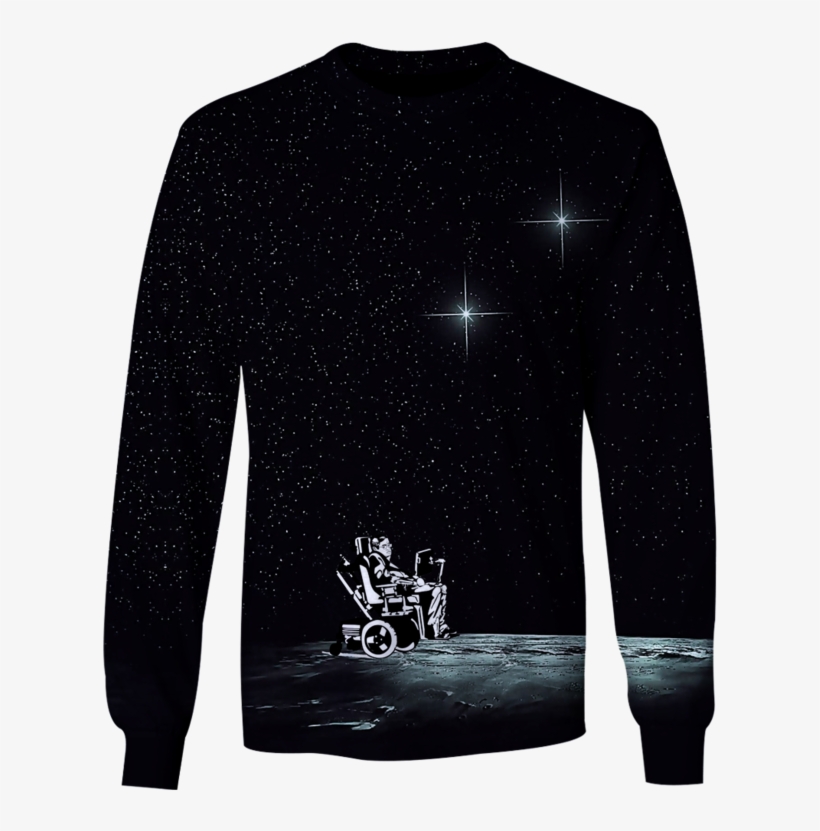 3d Stephen Hawking Tshirt - Long-sleeved T-shirt, transparent png download