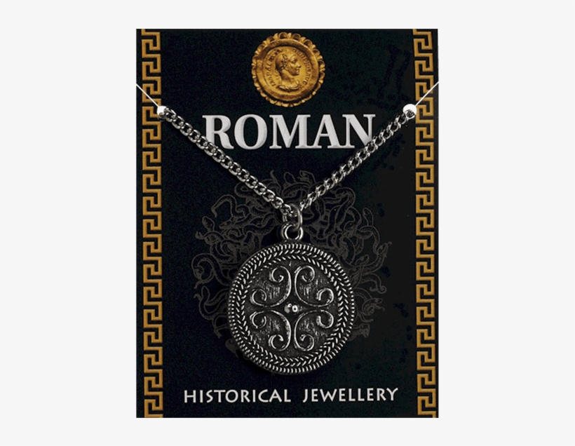 Roman Pewter Filigree Scroll Necklace - Caesar Pendant, transparent png download