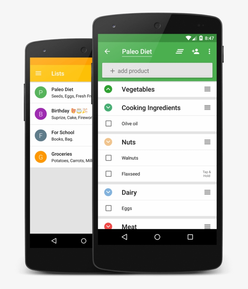 Grocery List On Mobile App, transparent png download
