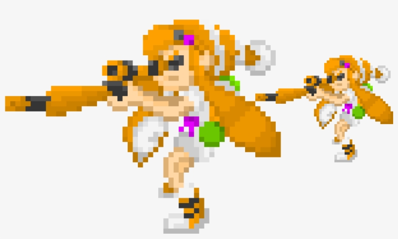 orange inkling sniper inkling pixel art png image transparent png free download on seekpng orange inkling sniper inkling pixel