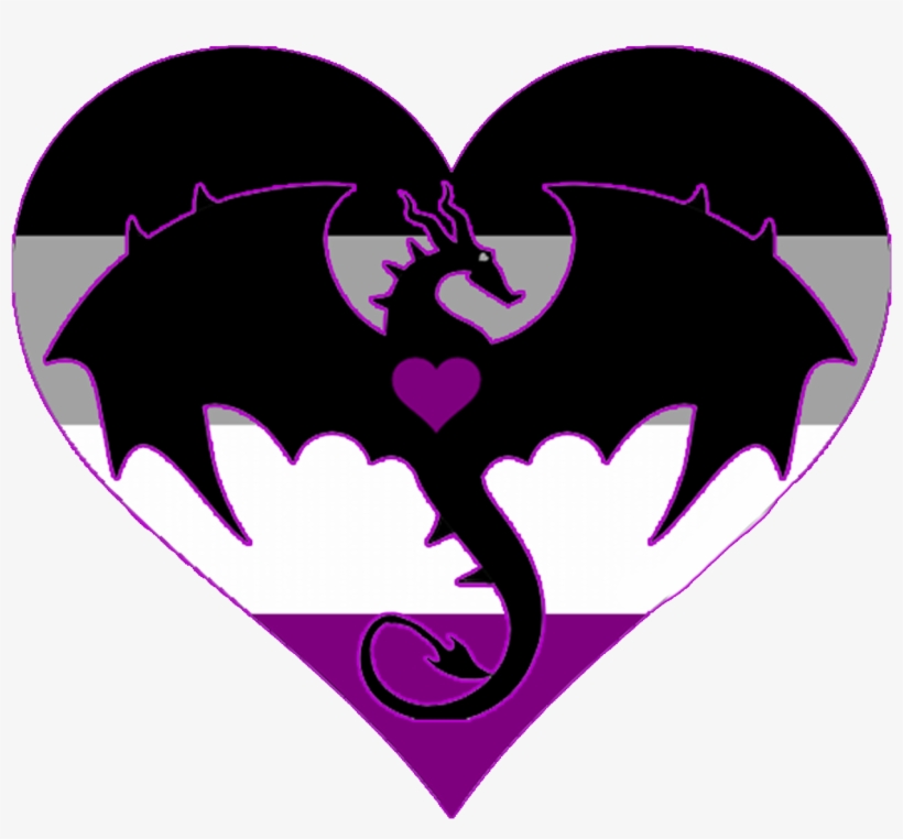 Heart Myart Dragon Ace Asexual Aromantic Redbubble - Transparent Dragon Clip Art, transparent png download