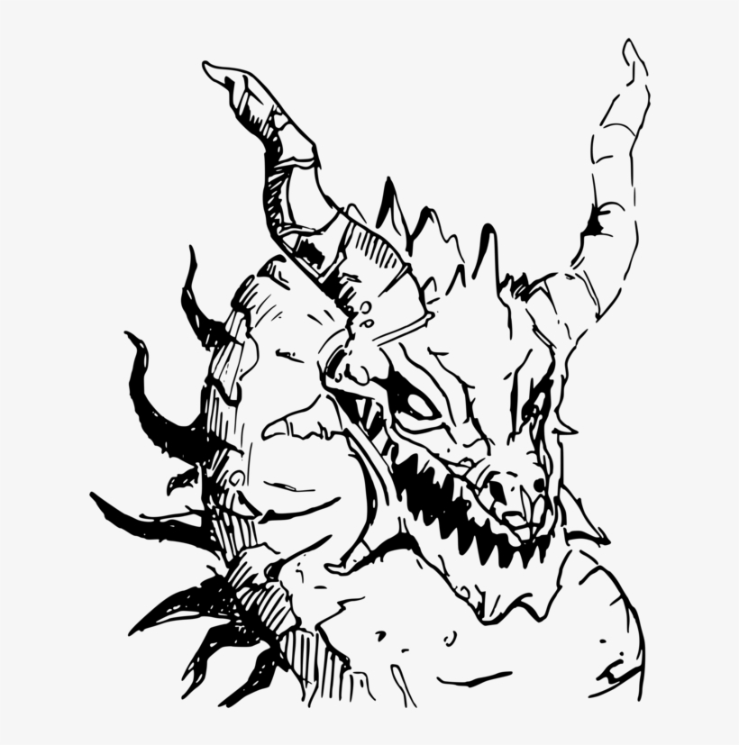 Computer Icons Dragon Download Concept Art - Creature Black And White Png, transparent png download