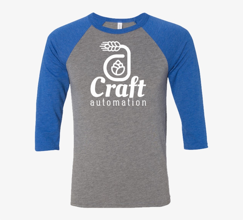 Baseball Shirt Heatehr Grey-royal - Long-sleeved T-shirt, transparent png download