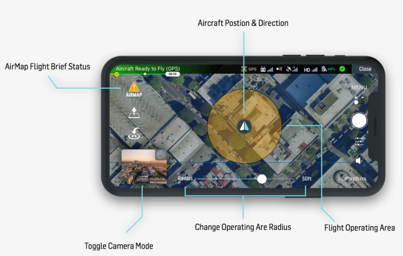 The Aircraft Position & Direction Icon Indicates Real - Unmanned Aerial Vehicle, transparent png download