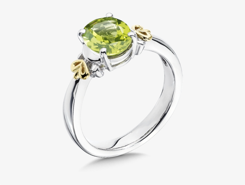 Peridot Ring In 18k Gold & Sterling Silver - Pre-engagement Ring, transparent png download