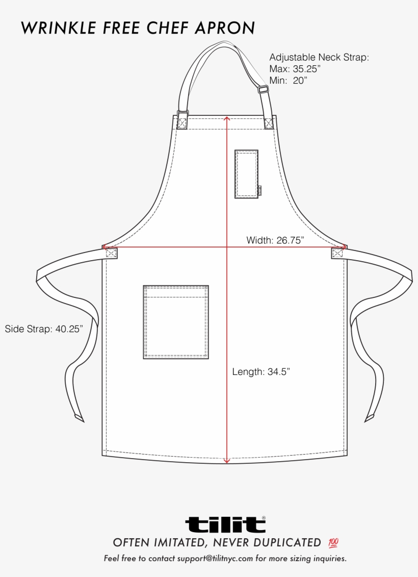 Picture Freeuse Stock Wrinkle Free Chef Aprons Tilit - Chef Apron Size, transparent png download